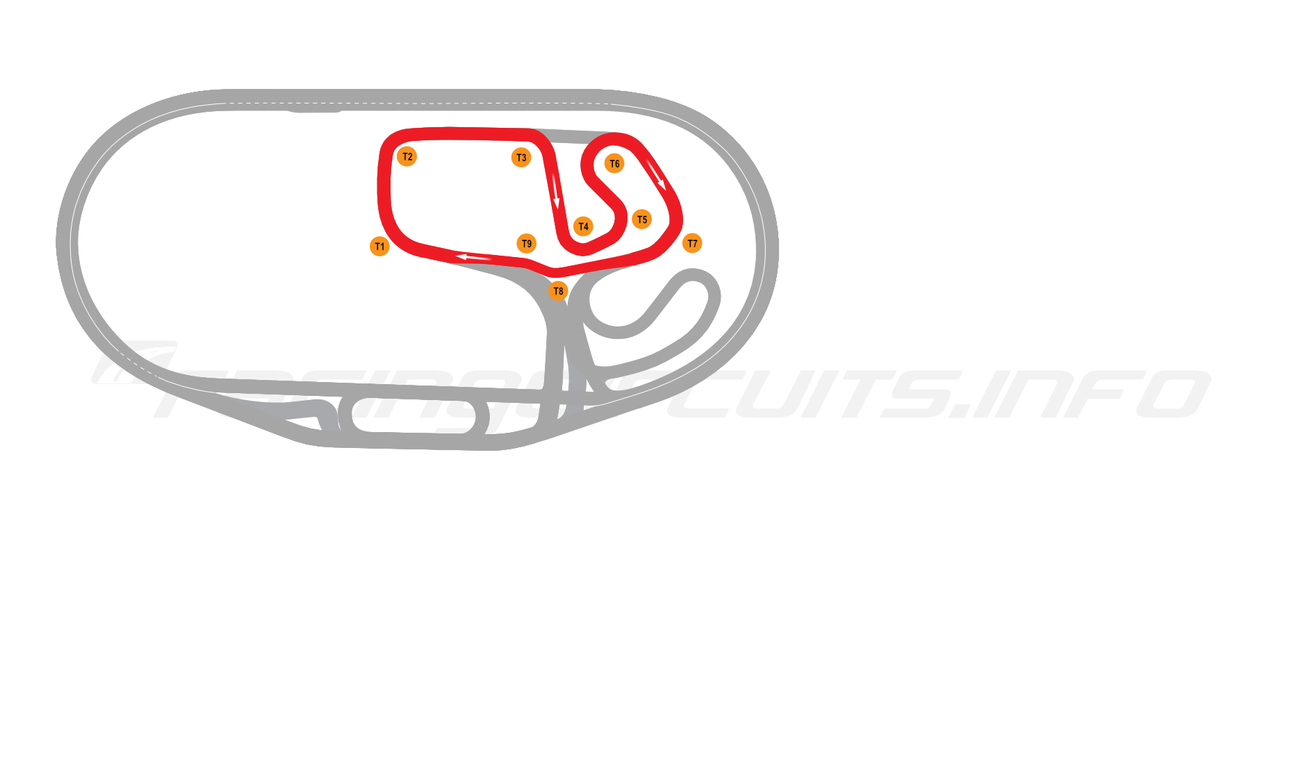 Map of Charlotte Motor Speedway, Short Infield Road Course 2018